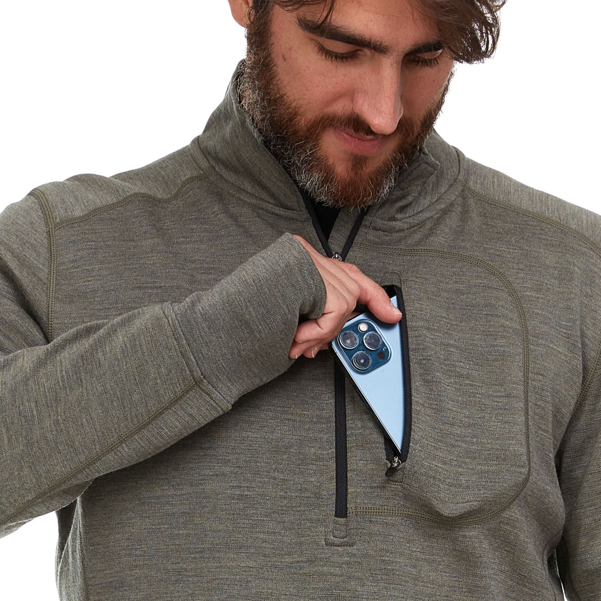 Men's Heavyweight Wool 1/4 Zip Wilderness