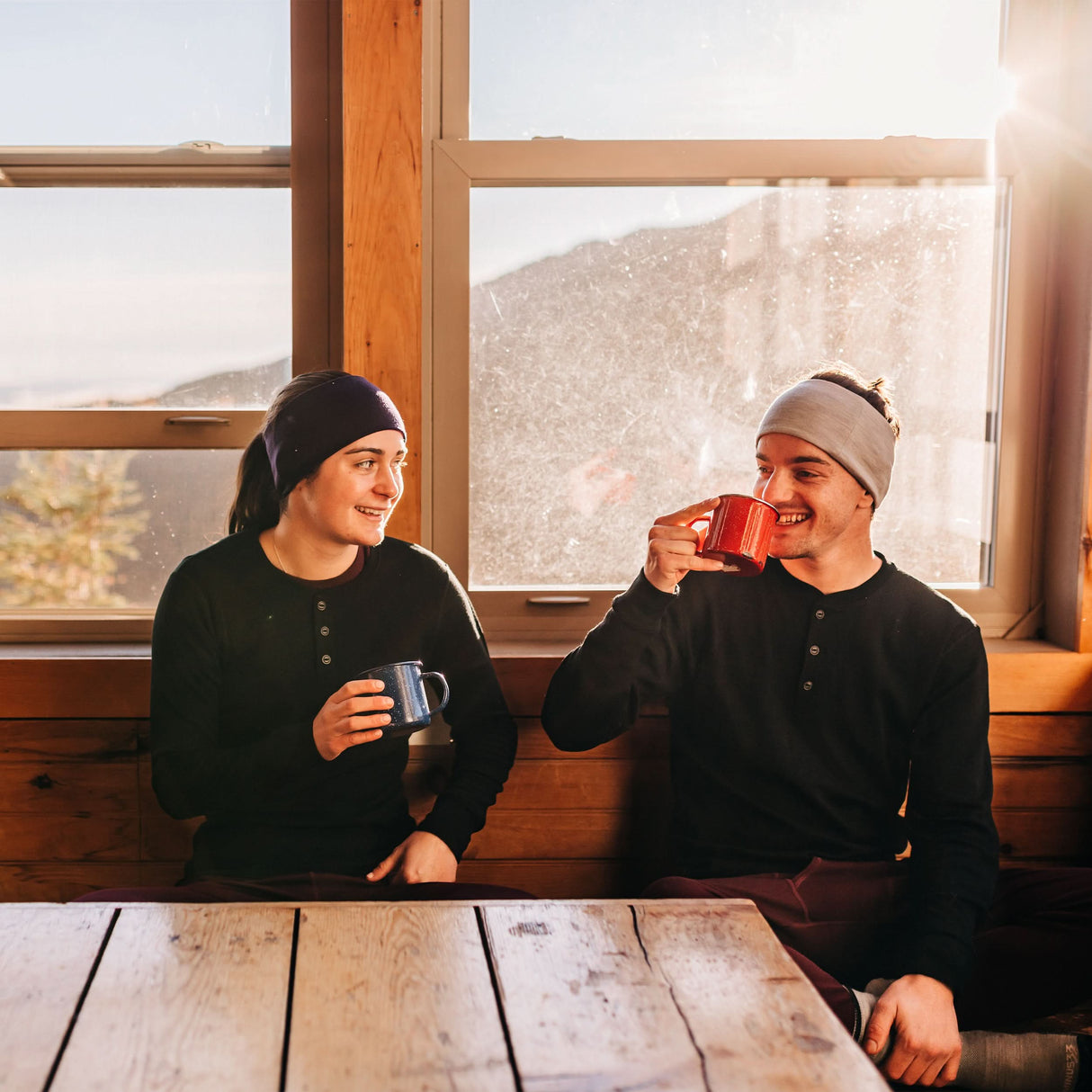 Men's 3-Button Long Sleeve Midweight Henley, 100% Merino Wool