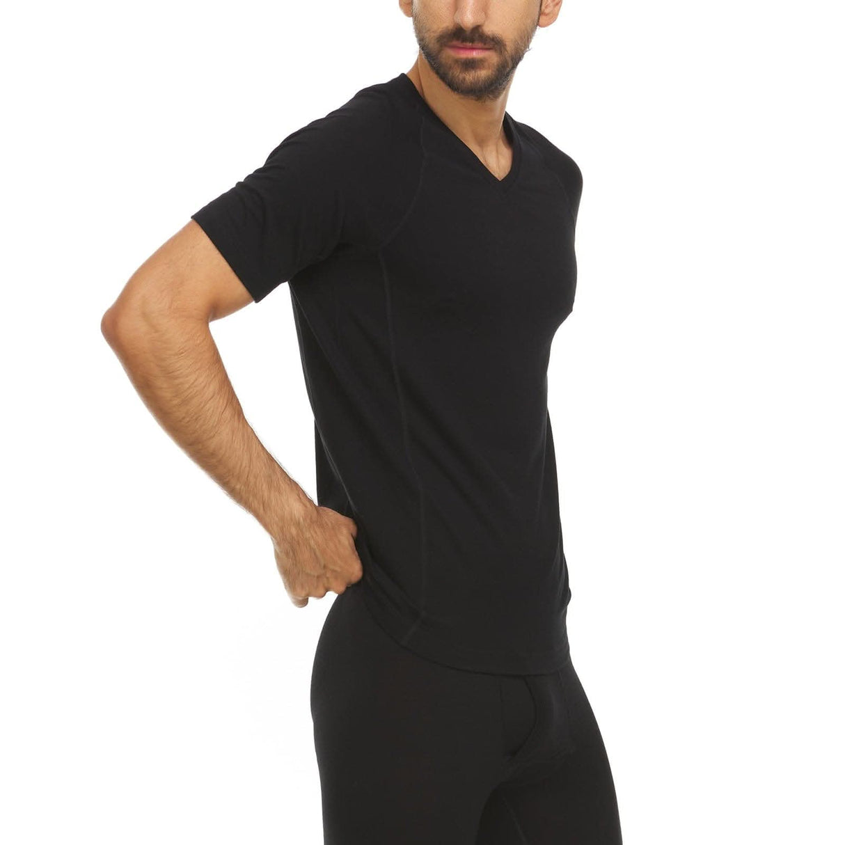 Men's Microweight Wool V-Neck T-Shirt Woolverino