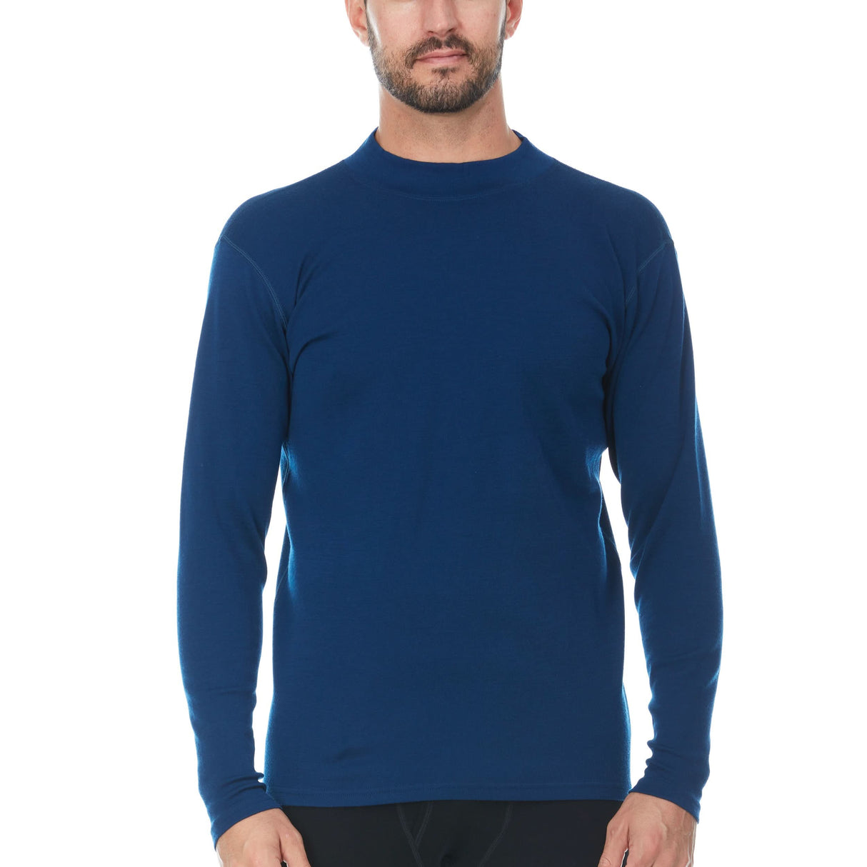 Men's Midweight Mock Neck 100% Merino Wool