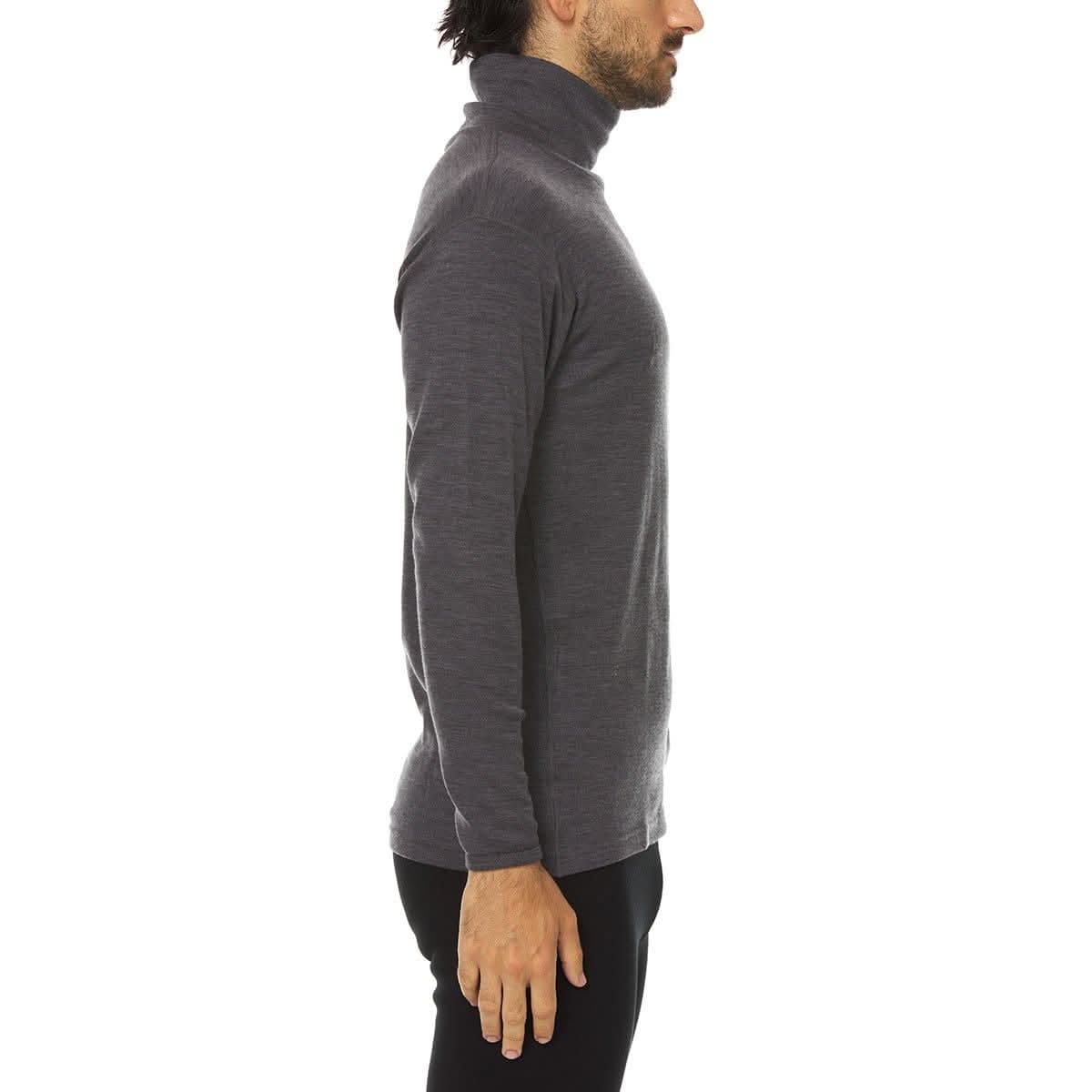 men's 100% merino wool turtleneck, side view