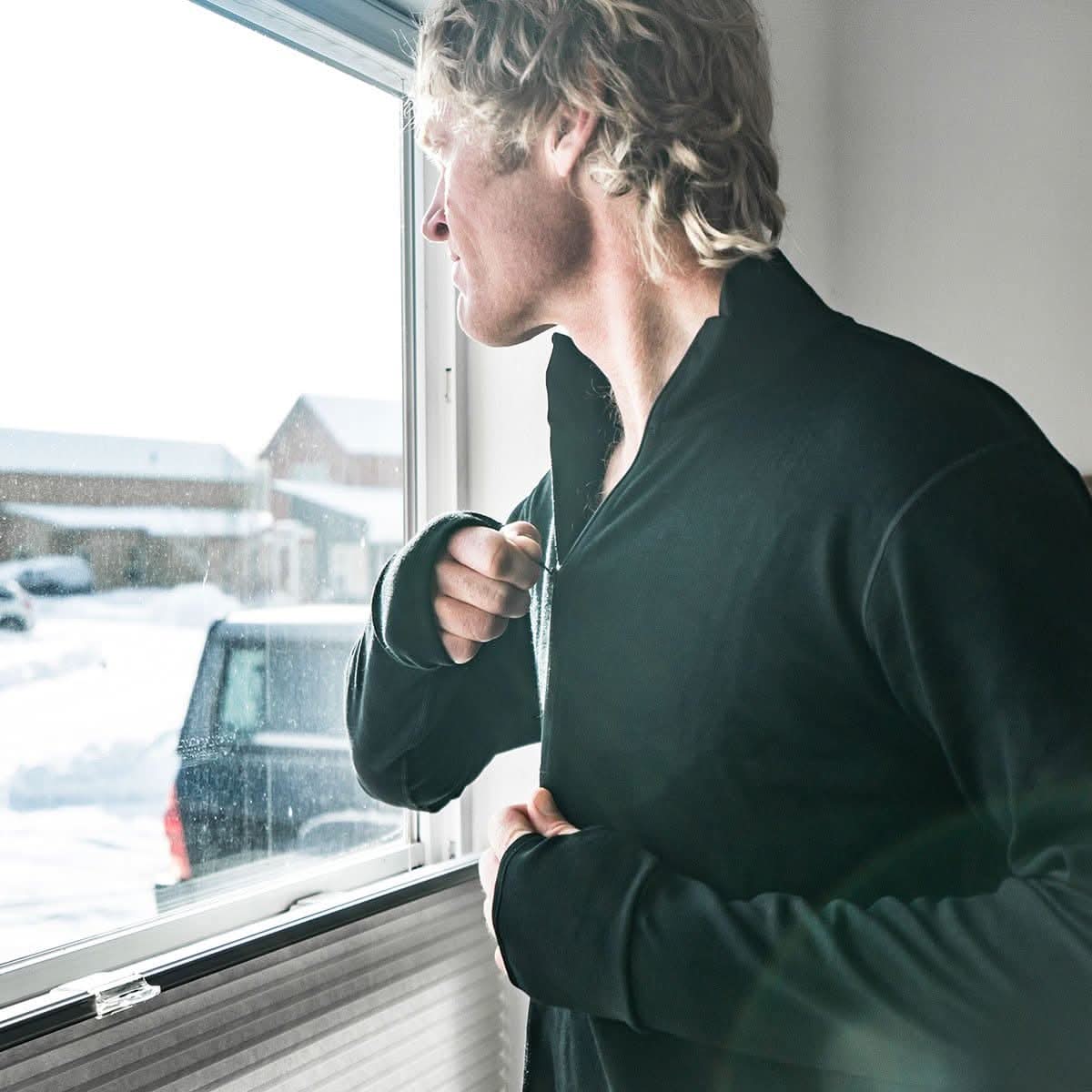 Men's Heavyweight 1/4 Zip, 100% Merino Wool