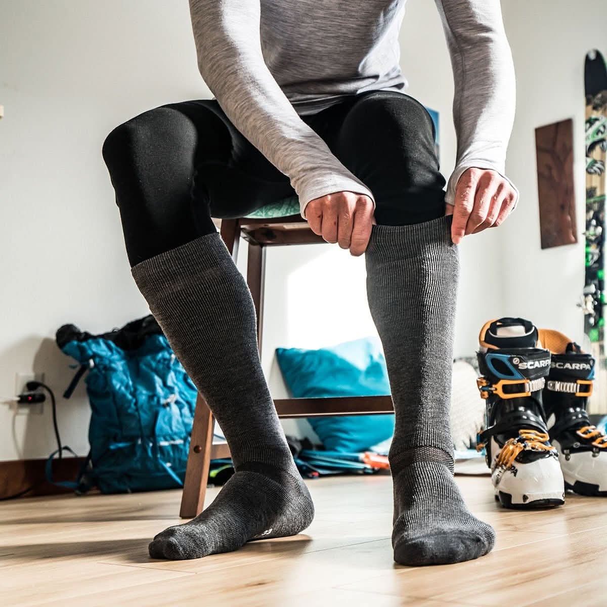 Lightweight Ski and Snowboard Over the Calf Socks