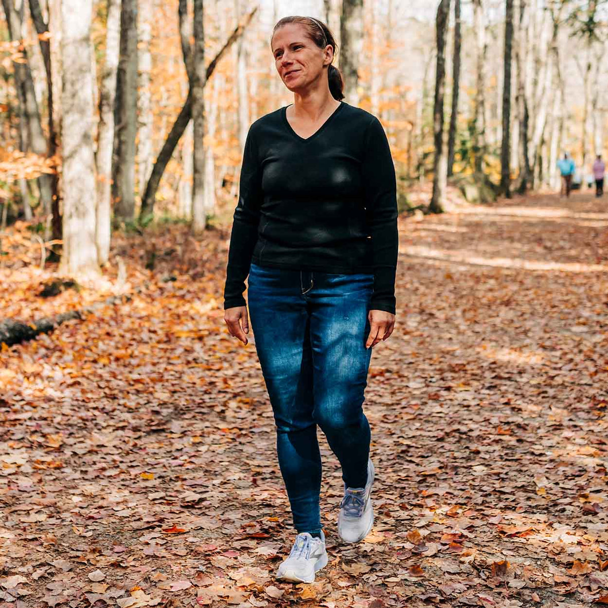 Women's 100% Merino Wool Midweight Long Sleeve V-Neck