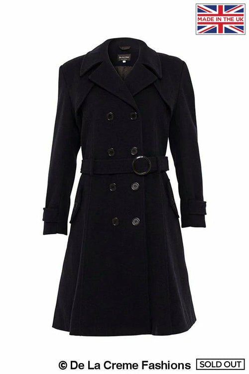 Women's Wool Blend Double Breasted Coat, Women's Wool Coat
