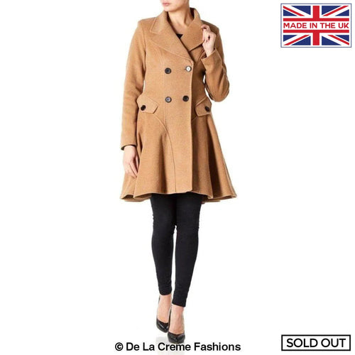 Women’s Wool Blend Double Breasted Skater Coat