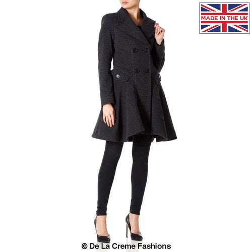 Women’s Wool Blend Double Breasted Skater Coat