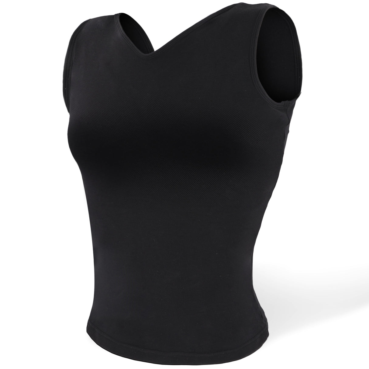 Women's Black Tank Top with Built in Cup Bra, 100% Cotton, Women's Tops