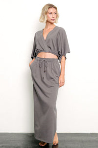 Side Slit Maxi Skirt, Hemp & Cotton Maxi Skirt, Women's Maxi Skirt, Made in USA