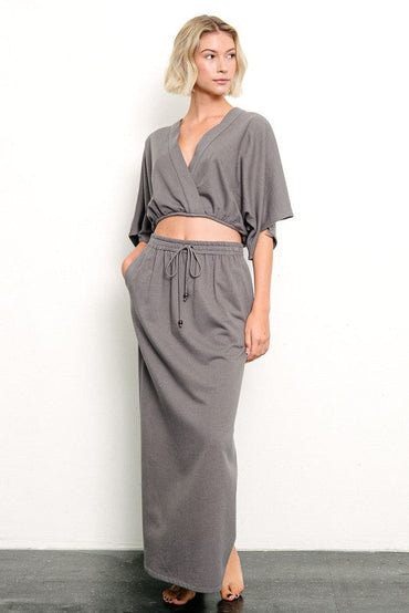 Side Slit Maxi Skirt, Hemp & Cotton Maxi Skirt, Women's Maxi Skirt, Made in USA