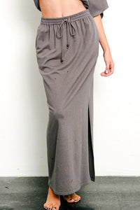 Side Slit Maxi Skirt, Hemp & Cotton Maxi Skirt, Women's Maxi Skirt, Made in USA