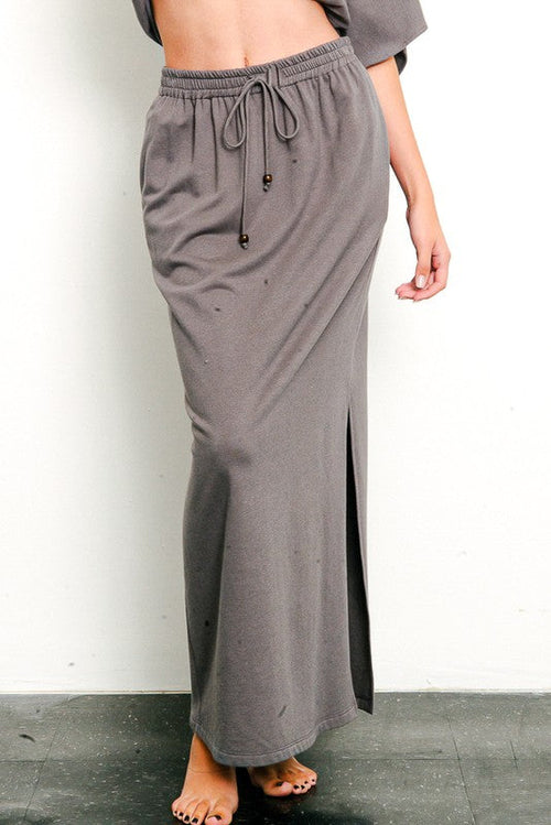 Side Slit Maxi Skirt, Hemp & Cotton Maxi Skirt, Women's Maxi Skirt, Made in USA