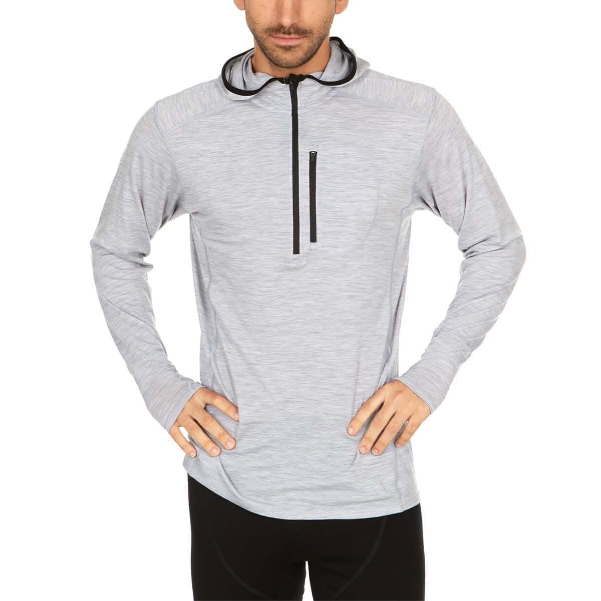 Men's Microweight Wool 1/4 Zip Sun Hoodie Woolverino