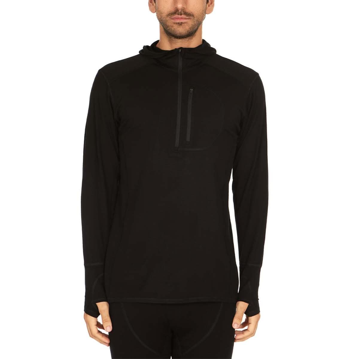 Men's Microweight Wool 1/4 Zip Sun Hoodie Woolverino