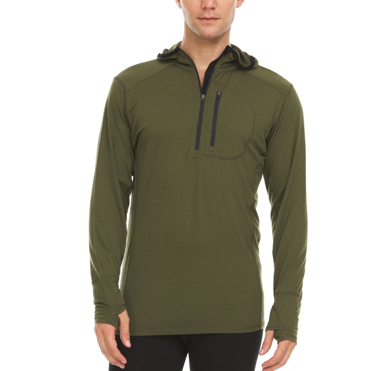 Men's Microweight Wool 1/4 Zip Sun Hoodie Woolverino