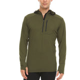 Men's Microweight Wool 1/4 Zip Sun Hoodie Woolverino