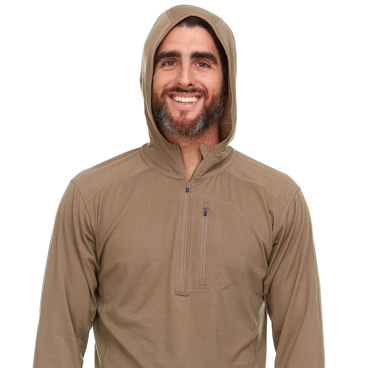 Men's Microweight Wool 1/4 Zip Sun Hoodie Woolverino