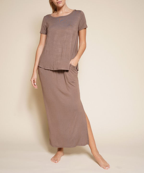 ankle length skirt, tan skirt