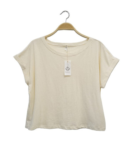 women's beige crop top, recycled clothes
