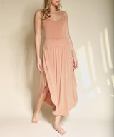 organic clothes, peach maxiskirt