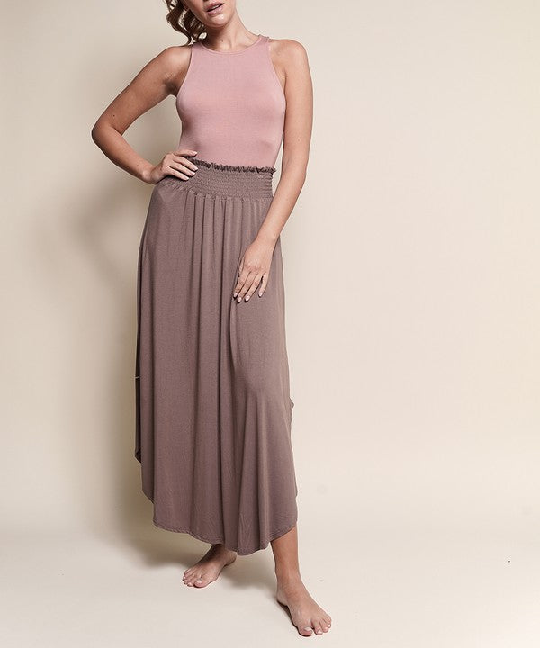 environmental, brown organic bamboo skirt
