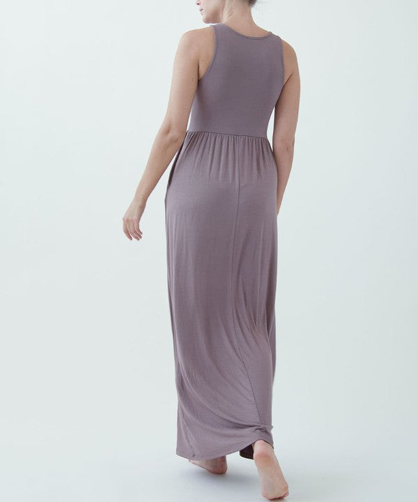 Organic Bamboo Maxi Dress with Halter Neck, Maxidress