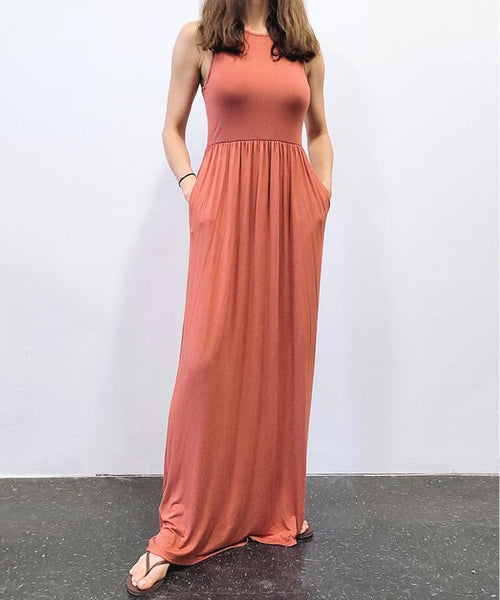 Organic Bamboo Maxi Dress with Halter Neck, Maxidress