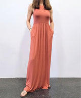 Organic Bamboo Maxi Dress with Halter Neck, Maxidress