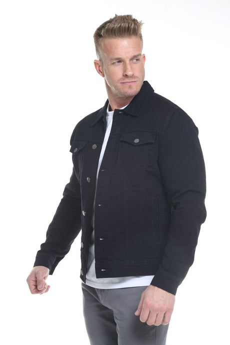 Men's black denim jacket