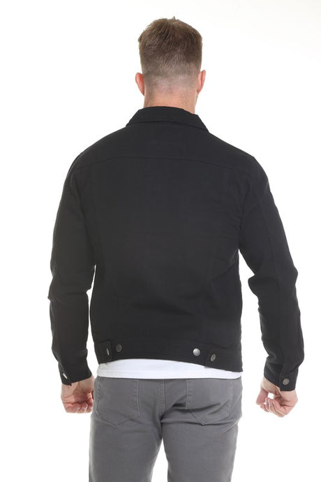 men's black jean jacket