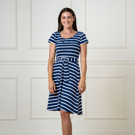 Striped gots certified organic dress