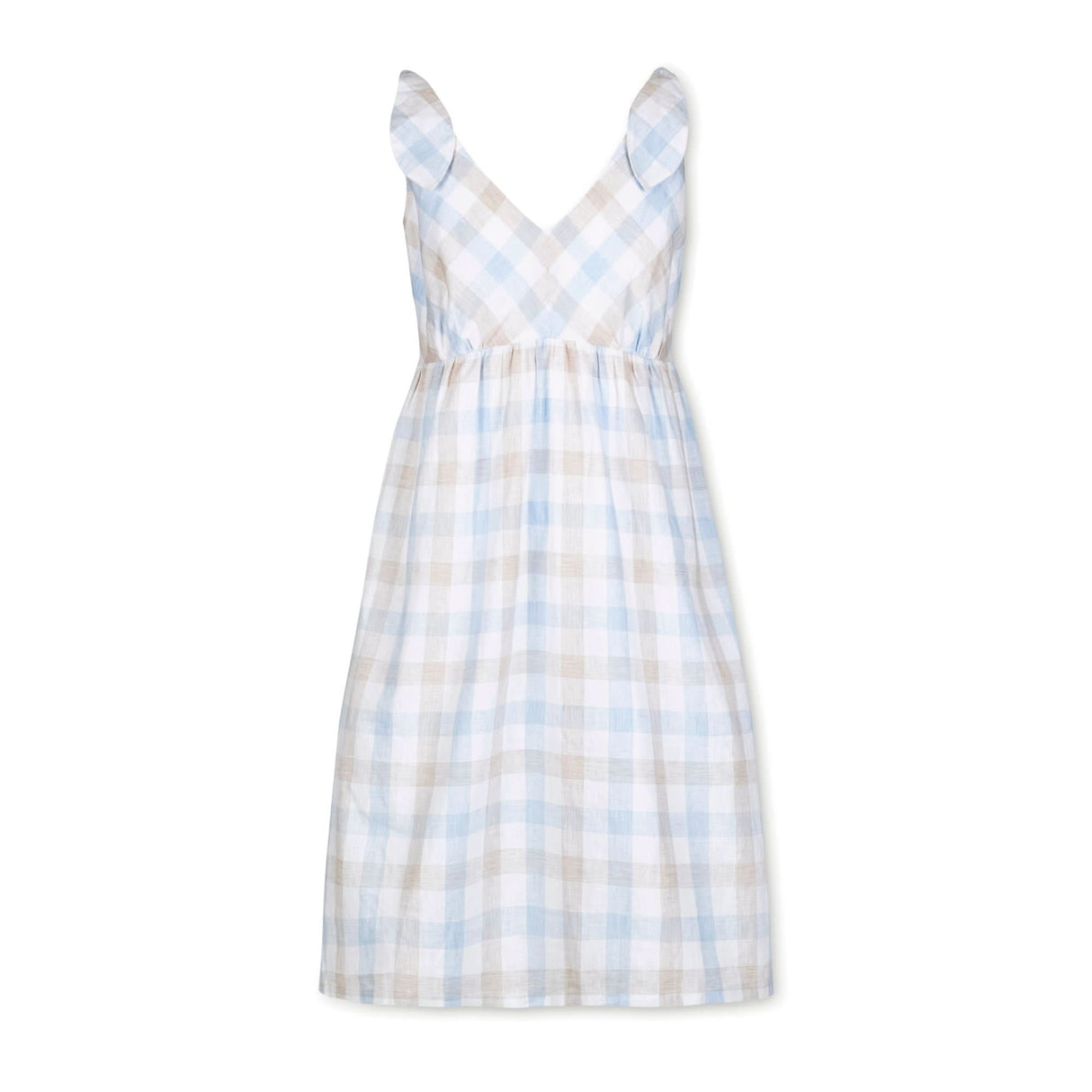 Women's Bow Shoulder Dress, Organic Cotton & Linen