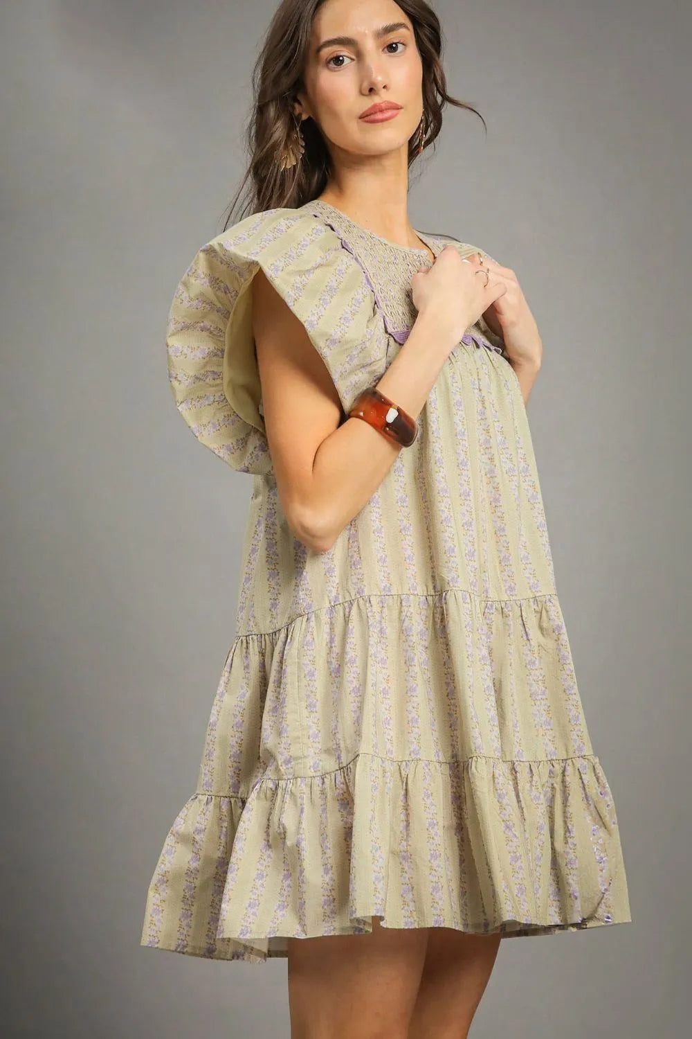 tiered minidress, floral minidress