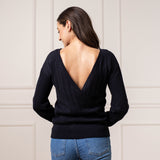 Women's 100% Cotton Reversible Wrap Sweater