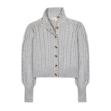 Organic Mock Neck Cable Cardigan