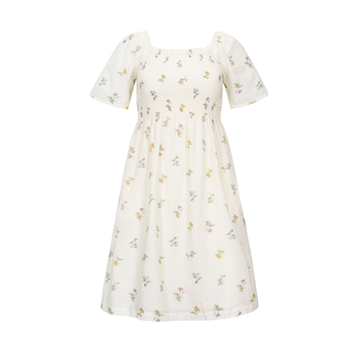 Women's Bell Sleeve Smocked Dress, 100% Organic Cotton