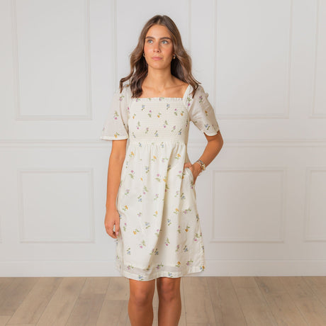 smocked dress, organic cotton dress