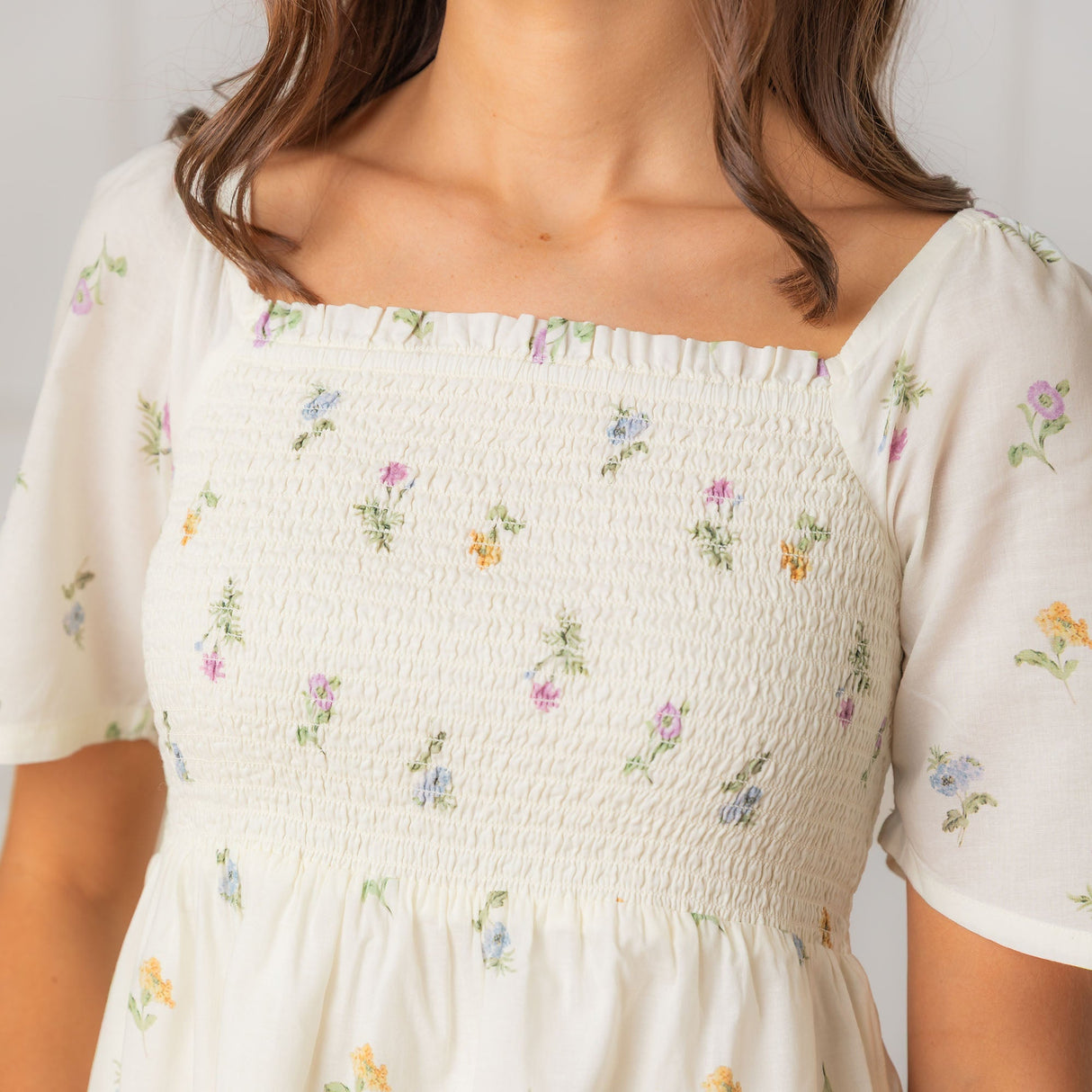 100% organic cotton dress, smocked dress