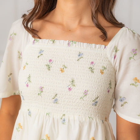 100% organic cotton dress, smocked dress