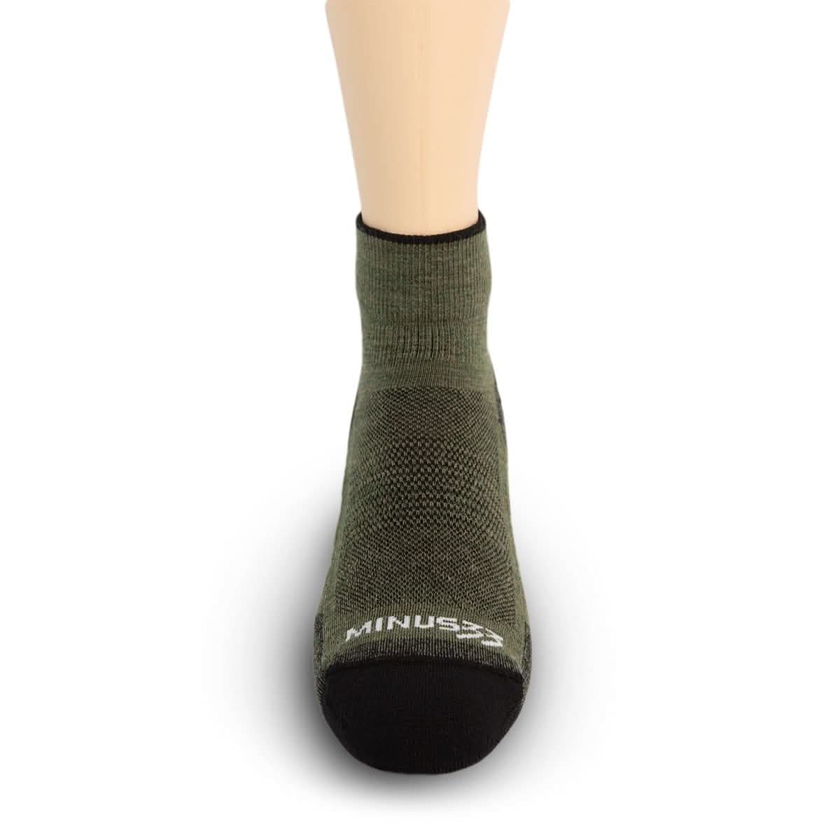 green low rise hiking socks