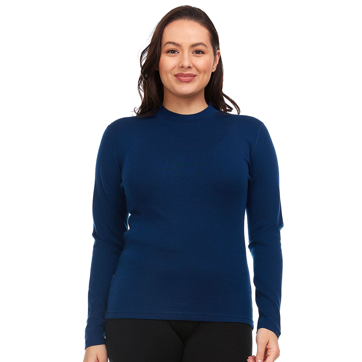 Women's Long Sleeve Mock Neck 100% Merino Wool