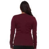 Women's Long Sleeve Midweight Henley 100% Merino Wool