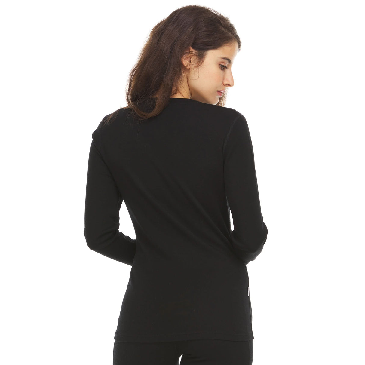 Women's Long Sleeve V-Neck, Midweight, 100% Merino Wool