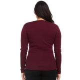 Women's Long Sleeve V-Neck, Midweight, 100% Merino Wool