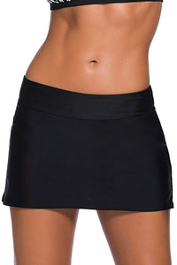 plus size swim skirt, black bikini bottoms