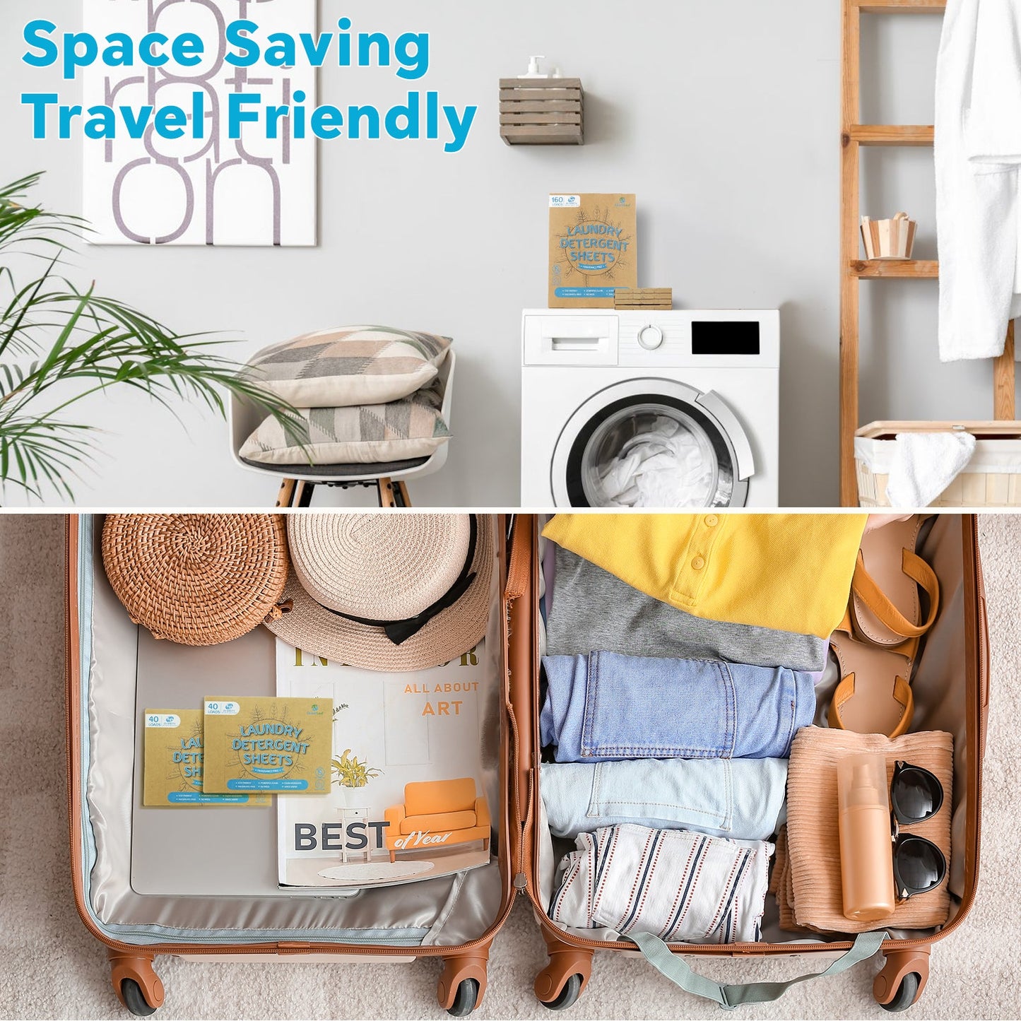 Laundry Sheets, Unscented Plastic-Free Detergent Sheets, Ultra Concentrated