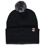 Knit Cuff Pom Beanie - Midweight, 100% Merino Wool