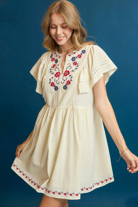 embroidered minidress