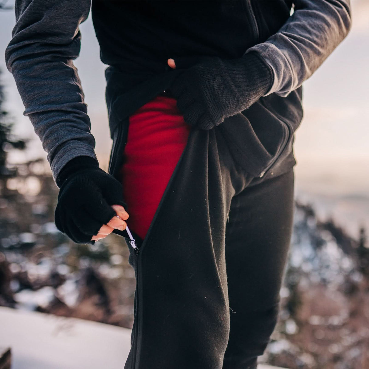 Chugach Men's Heavyweight Zip-Off 3/4 Bottoms 100% Merino Wool