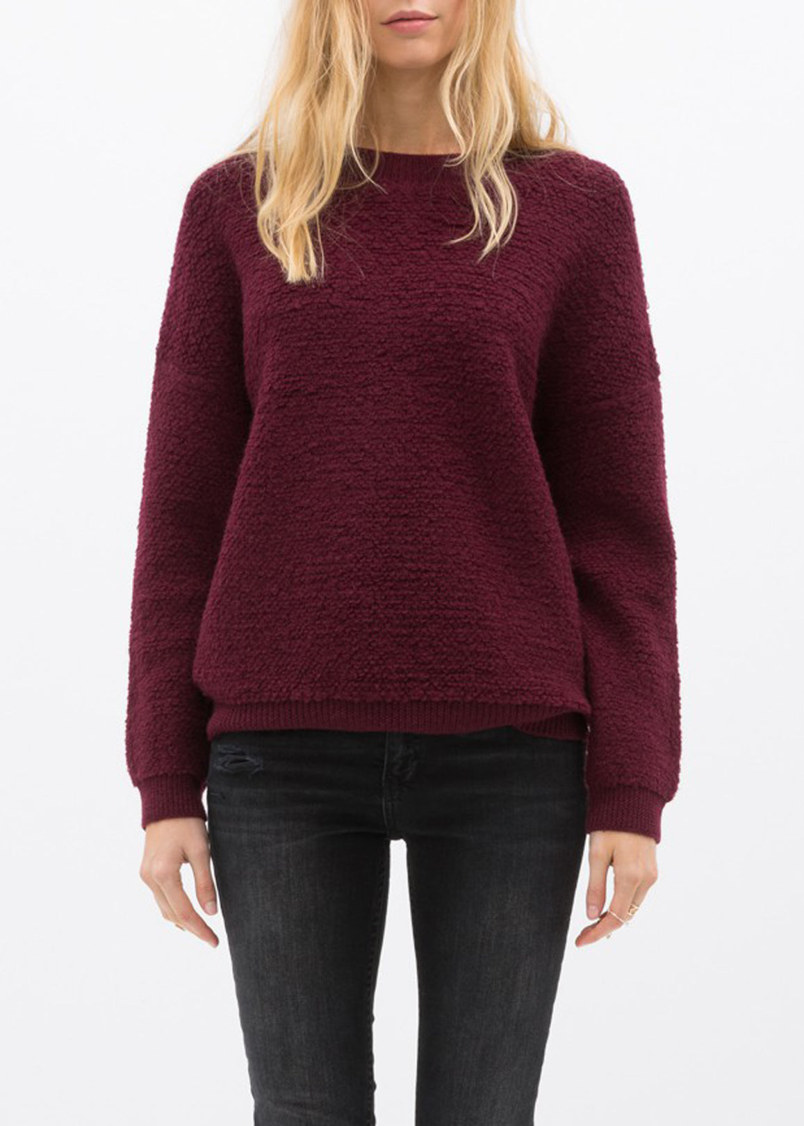 Women's Rag Wool Knit Crew Neck Sweater